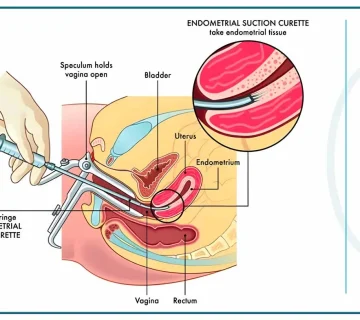 تصویر تجهیزات پزشکی و نمونه‌برداری برای کورتاژ تشخیصی و بررسی سلول‌های رحم